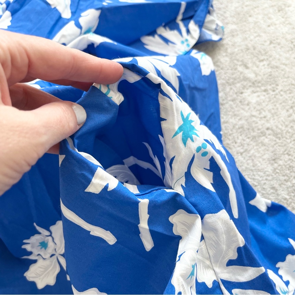 ROYAL HAWAIIAN CREATIONS Blue Floral Long Maxi Dress Mumu Size Large Vacation - Picture 4 of 8